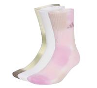 adidas Unisex Tie Dye Sock 3 Pair Pack Socks, MULTICOLOR/white/Dual Indigo, S