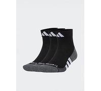 adidas Unisex Training Cushioned Quarter Socks 3 Pack, Black/White, Size S, Men Black/White