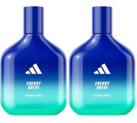 adidas Vibes Energy Drive Eau de Parfum For All, Energising and Stimulating, Long Lasting Fragrance, Cardamom and Pink Pepper 100ml (Pack of 2)