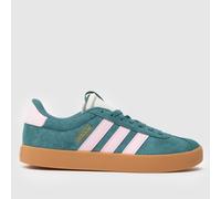 adidas Women's VL Court 3.0 Shoes - Preloved Teal/Clear Pink/Gold Metallic - UK 5 - Blue