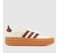 adidas VL Court Bold Trainers in White & Burgundy UK 8 (EU 42)