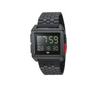Adidas Watches Archive_M1. Men s 70 s Style Stainless Steel Digital Watch with 5 Link Bracelet (All Black/Blue/Red. 36 mm).