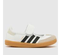 adidas White & Black Samba Jane Girls Junior Trainers UK 2 (EU 34)