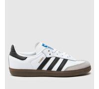 adidas White & Black Samba OG Junior Trainers UK 12