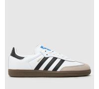 adidas White & Black Samba OG Youth Trainers UK 4