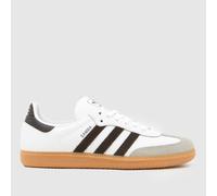 adidas White & Brown Samba OG Youth Trainers UK 3 (EU 35½)