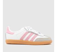 adidas White & Pink Samba OG Girls Toddler Trainers UK 4 (EU 20)
