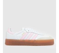 adidas White & Pink Sambae Girls Youth Trainers UK 3 (EU 35½)