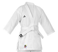 adidas WKF Karate Gi - Karate Suit, Student Training & Sparring Uniform with Elasticated Waistband, Made of 100% Lightweight Polyester, Mesh Inserts, Breathable, Comes with a Belt, 100cm - 190cm