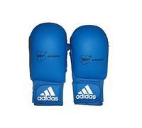 adidas WKF Karate Mitts with Thumb - Large, Blue - Foam Padding, Secure Elastic Closing, Lightweight Training & Sparring Gloves for Karate