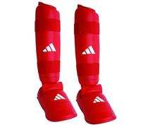 adidas WKF Karate Shin And Removable Instep Pads (Red, Small)