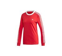 Adidas Women 3 STR LS Long Sleeved T-shirt - Lush Red/White, Size 34