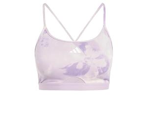 adidas Women Aeroreact Train Essentials Light Support Tie-Dye Flower Print Sports Bra, LCD