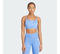 adidas Women's AeroReact Training 3Stripes Bra, Blue Fusion, L