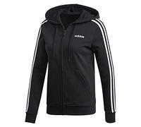 adidas Women Essentials 3-Stripes Full Zip Hoodie - Black/White, X-Large