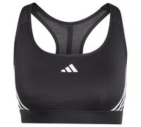 adidas Women Powerreact Train Medium Support 3Stripes Bra Sports Bra, MEG Black/White