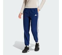 adidas Women's Train Essentials 3-Stripes Woven Pants, Dark Blue/White, L