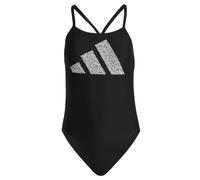 adidas Women's 3 Bar Logo Print Swimsuit, Black/White, 38