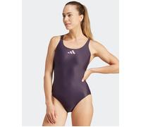 adidas Women's 3 Bar Logo Swimsuit - Aurora Black/Preloved Fig - Size: 40