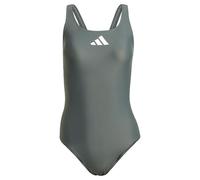 adidas Women's 3 Bar Logo Swimsuit, Legend Ivy/White, 34