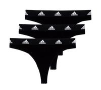 adidas Women's Pack of 3 Thong Panties, 3 x Black, XS