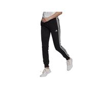 adidas WoMens 3 Stripe French Terry Core Pant - Black/White - Size Large
