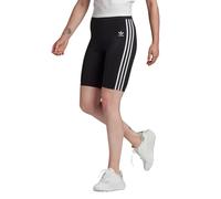 adidas Womens 3 Stripe High Waist Tight Shorts in Black - Size EU 32 (Womens)
