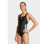 adidas Women's 3 Stripes C-Back Swimsuit, Black/White, 44