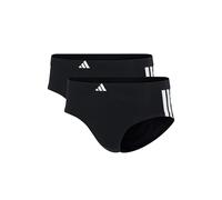 adidas Women's 3 Stripes Active Essentials Cotton Hipster Underwear 2-Pack, Black/Black, L