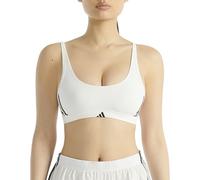 Adidas Women's 3 Stripes Active Essentials Cotton Scoop Bralette with Removable Cookies, White, XL