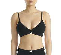Adidas Womens 3 Stripes Active Essentials Cotton Triangle Wrap Bralette, Black, S