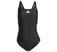 adidas Women's 3 Stripes C-Back Swimsuit, Black/White, 34