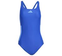 adidas Women's 3 Stripes C-Back Swimsuit, Semi Lucid Blue/Blue Fusion, 34