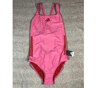 Adidas Womens 3-Stripes C-Back One Piece Swimsuit UK 12 (34") Pink JP0139