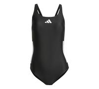 adidas Women's 3 Stripes C-Back Swimsuit, Black/White, 48