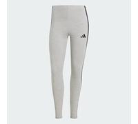 adidas Women's ESSENTIALS 3-STRIPES COTTON LEGGINGS, medium grey heather/black, M