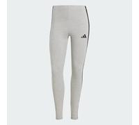 ADIDAS WOMENS 3 STRIPES COTTON LEGGINGS JOGGING BOTTOMS RUNNING PANTS GYM GREY