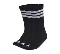 Adidas Unisex 3STRIPES Cushioned Crew Socks – 3-Pair Pack, Black/White, US 4.5-6