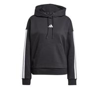 adidas Women's Essentials 3-Stripes Fleece Hoodie Sweatshirt, black/white, L