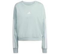 adidas Women's ESSENTIALS 3-STRIPES FRENCH TERRY SWEATSHIRT, Wonder Sage/white, S