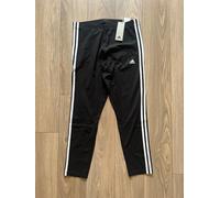 adidas Womens 3 Stripes High Waisted Leggings Large Black Cotton BNWT IC7151