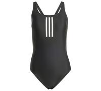 adidas - Women's 3-Stripes Rubber Graphic Swimsuit - Swimsuit size 38, grey/black