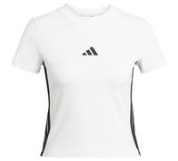adidas Women's Essentials 3 Stripes Slim Baby T-Shirt, White/Black, XXL