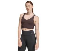 adidas Women's 3 Stripes Studio All Me Light Support Sports Bra - Aurora Coffee - XS - Brown