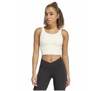 adidas Women's 3 Stripes Studio All Me Light Support Tank Top - Chalk White - Size: XL