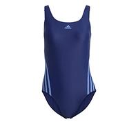 adidas Women's 3-Stripes Swimsuit, Victory Blue/Blue Fusion, 30