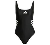 adidas Women's 3 Stripes U-Back Swimsuit, Black/White, 38