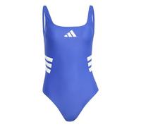adidas Women's 3 Stripes U-Back Swimsuit, semi Lucid Blue/White, 40