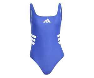 adidas Women's 3 Stripes U-Back Swimsuit, semi Lucid Blue/White, 44