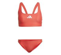 adidas Women's 3 Stripes V-Back Bikini, Semi Lucid Red/White, 36